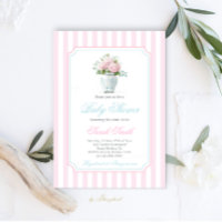 Grandmillennial Pink Ginger Jar Baby Shower Girl