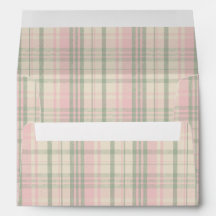 Grandmillennial Pink Green Plaid Pattern