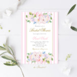 Grandmillennial Pink Stripe Bridal Shower  Invitation<br><div class="desc">Grandmillennial Pink Stripe Bridal Shower Invitation,  Pink Hydrangea Bridal shower invite</div>