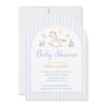 Grandmillennial Rocking Horse Baby Boy Shower