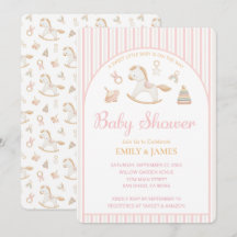 Grandmillennial Rocking Horse Baby Girl Shower