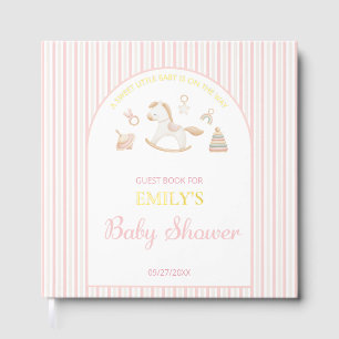 Grandmillennial Rocking Horse Girl Baby Shower Guest Book