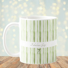 Grandmillennial Sage Green Stripe Elegant Cottage