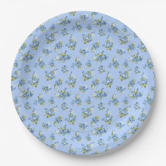 Grandmillennial Something Blue Wedding Paper Plate