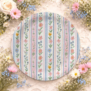 Grandmillennial Vintage Baby Shower Paper Plate