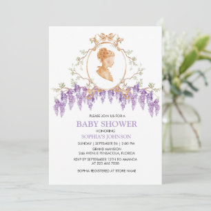 Grandmillennial Wisteria Baby Shower Invitation