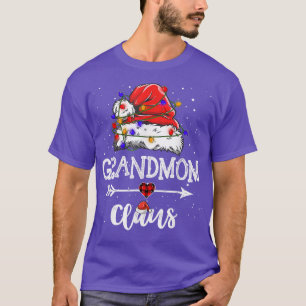 Grandmom Claus Christmas Light Pajama Family Match T-Shirt