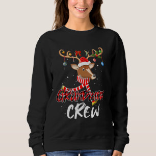 Grandmom Crew Christmas Santa Hat Reindeer Matchin Sweatshirt