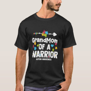 GrandMom of a Warriors Autism Family Puzzle Awaren T-Shirt
