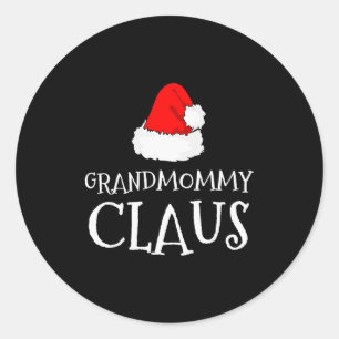 Grandmommy Claus Christmas Santa's Pajama Family M Classic Round Sticker