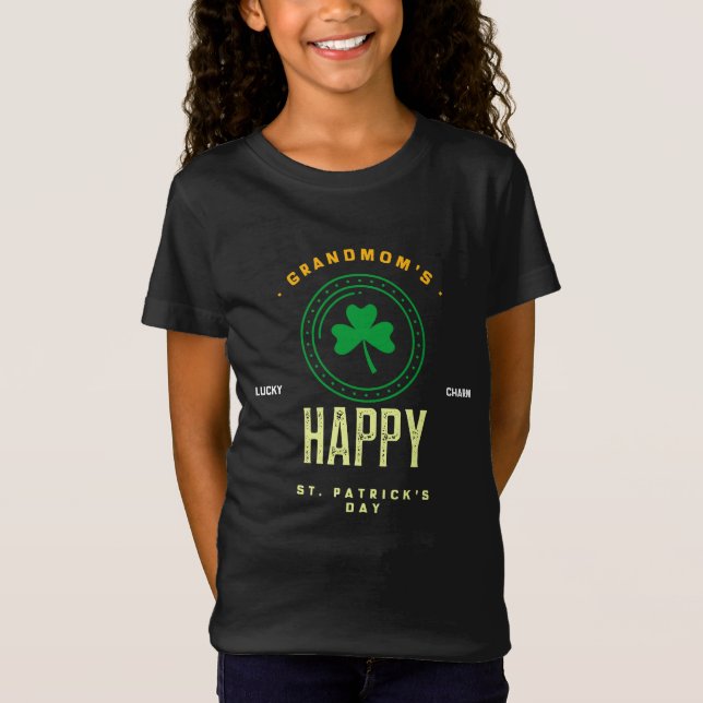 Grandmom's Lucky Charm Happy St. Patrick's Day T-Shirt (Front)