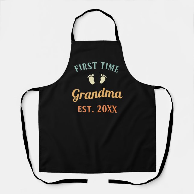 Grandmother Abuela Nonna Grammy First Time Grandma Apron (Front)