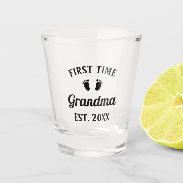 Grandmother Abuela Nonna Grammy First Time Grandma Shot Glass (Front)