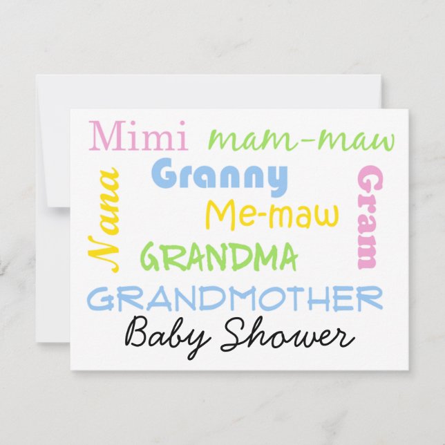 Grandmother Baby Shower Invitation (Front)