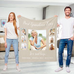 Grandmother beige photo collage grandkids fleece blanket<br><div class="desc">A modern beige background,  white text.  Personalise and add 7 photo of your grandmother,  grandchildren. The text: Best Grandma Ever.  Perfect as a gift for a birthday,  Mother's Day or Christmas gift.</div>
