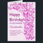 Grandmother Birthday Butterflies<br><div class="desc">A flurry of pink butterflies fills this birthday card for a grandmother with joy. A crowd of butterflies soaring upwards to tell your grandmother how wonderful she is. She is sure to love the sentiment in this heartfelt message.</div>