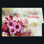 Grandmother Birthday Pink Flowers<br><div class="desc">A birthday card for your grandmother. Pink hellebore flowers,  also known as the christmas rose,  set against a background of red leaves from the cotinus shrub.</div>