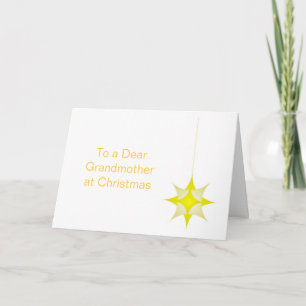 Grandmother Christmas Card Yellow Star Design