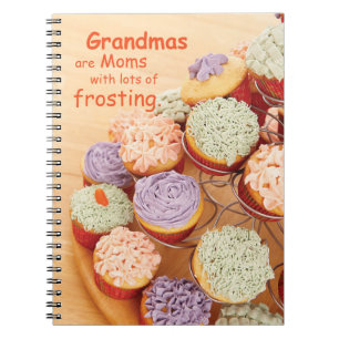 Grandmother Cupcakes Mother's Day, Vertical, Gift Spiral Notebook