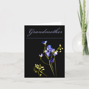 Grandmother Delicate Blue Flowers Note Card