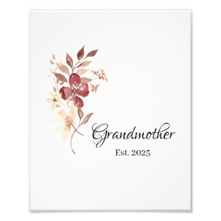 Grandmother Est. Year  Photo Print