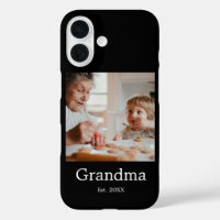 Grandmother Established Black Photo Gift