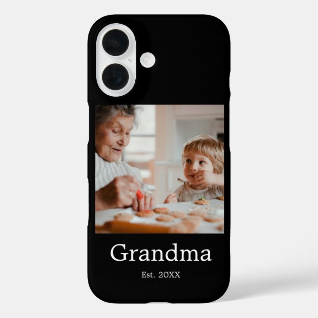 Grandmother Established Black Photo Gift Case-Mate iPhone Case (Back)