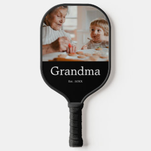 Grandmother Established Fun Photo Gift Pickleball Paddle