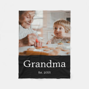 Grandmother Established Modern Photo Gift Fleece Blanket