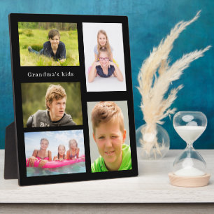 Grandmother grandchildren photo kids black plaque