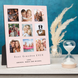 Grandmother grandma blush photo family collage plaque