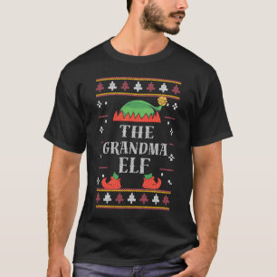 Grandmother Grandma Elf Family Matching Group Chri T-Shirt