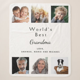 Grandmother grandma fphoto collage sherpa blanket