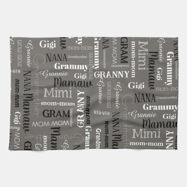 Grandmother Granny Kitchen Towels her Nickname (Horizontal)