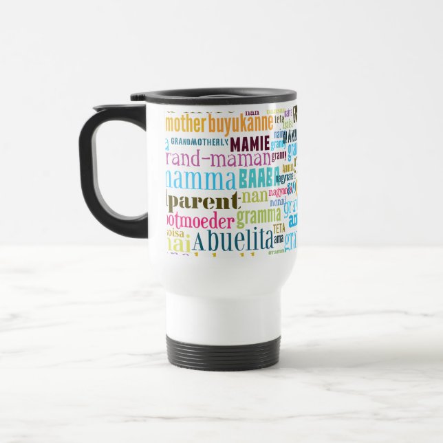 Grandmother In Many Languages Drink Mug (Left)