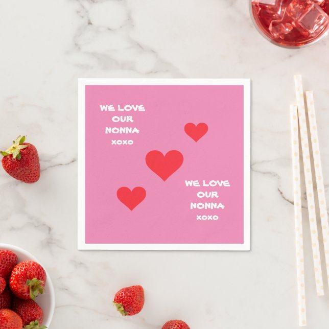  Grandmother Italian NONNA We LOVE YOU Cute Paper  Napkin (Insitu)