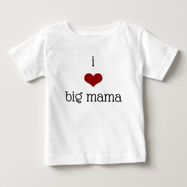 Grandmother Love Big Mama Grandma Red Heart Baby T-Shirt (Front)