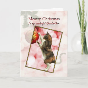 Grandmother, Meowy Christmas Holiday Card