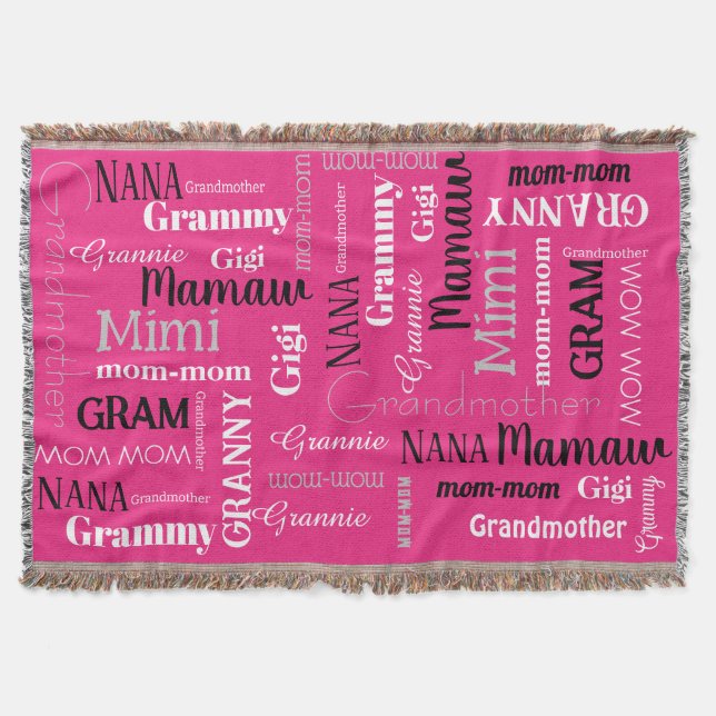 GRANDMOTHER MOM MOM Mothers Day Gift Throw Blanket (Front)