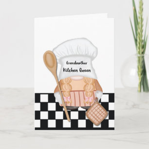 Grandmother Mothers Day Gnome Kitchen Queen Card