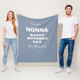 Grandmother NONNA Mother's Day Custom Blue Cute Fleece Blanket