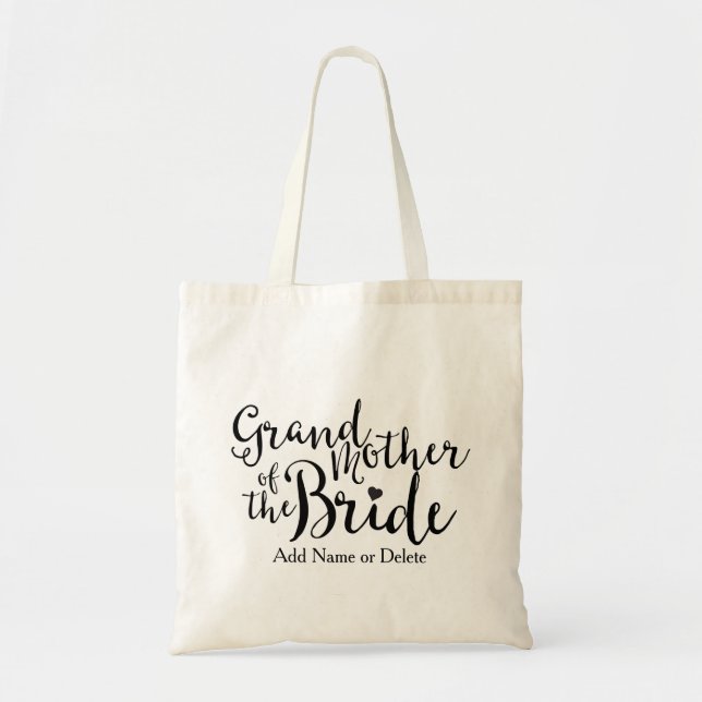 Grandmother of Bride Tote Budget Canvas Tote Bag (Front)