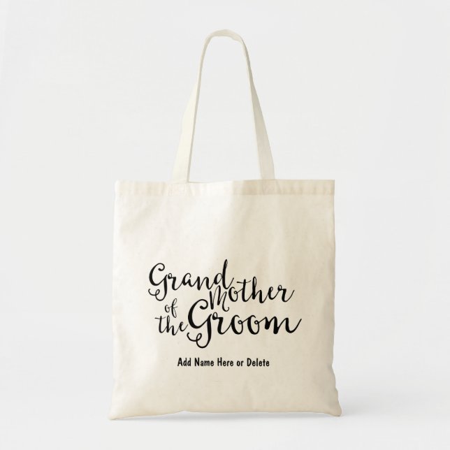 Grandmother of Groom Budget Tote Watercolor Bag (Front)