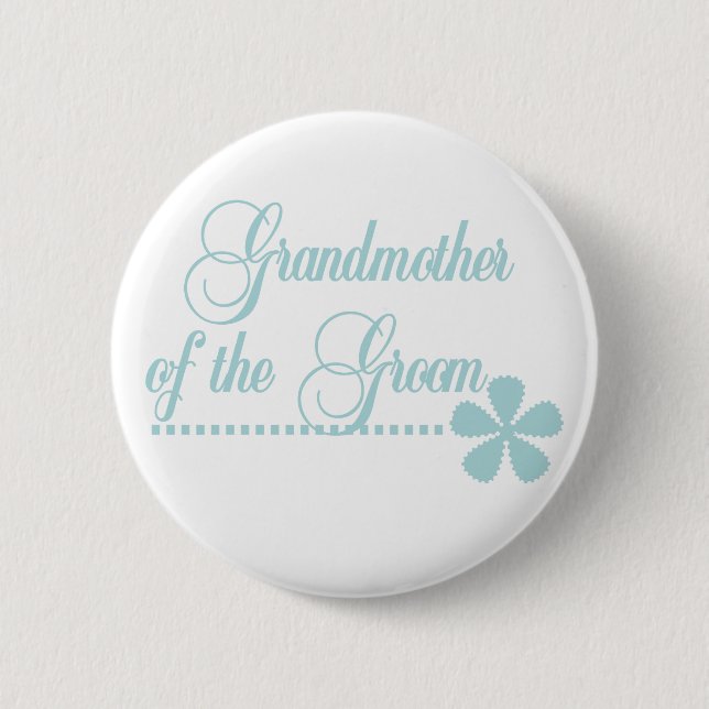 Grandmother of Groom Teal Elegance 6 Cm Round Badge (Front)