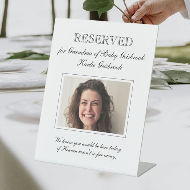 Grandmother of New Baby Photo Memorial Baby Shower Pedestal Sign (Creator Uploaded)