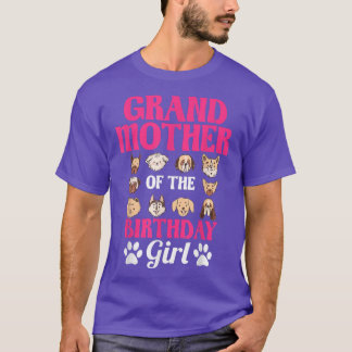 Grandmother Of The Birthday Girl Dog Paw Bday Part T-Shirt