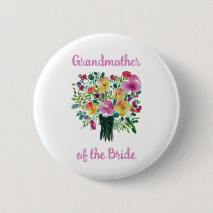 Grandmother of the bride 6 cm round badge