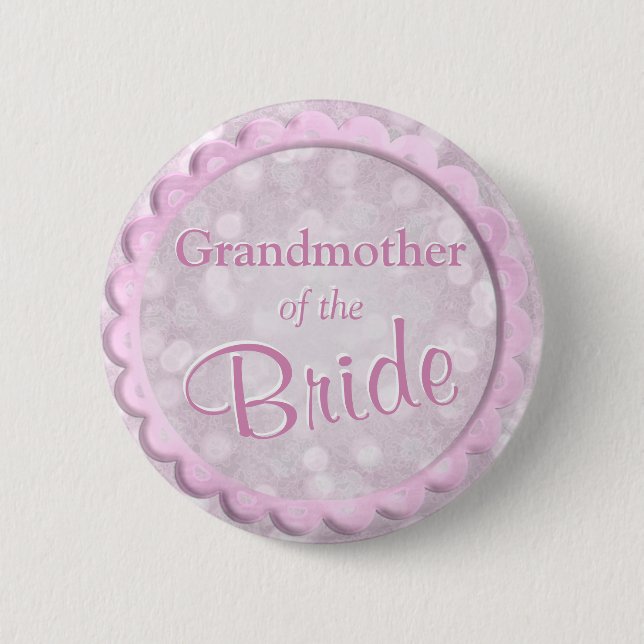 Grandmother of the Bride Pink Confetti 6 Cm Round Badge (Front)