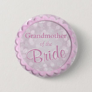 Grandmother of the Bride Pink Confetti 6 Cm Round Badge