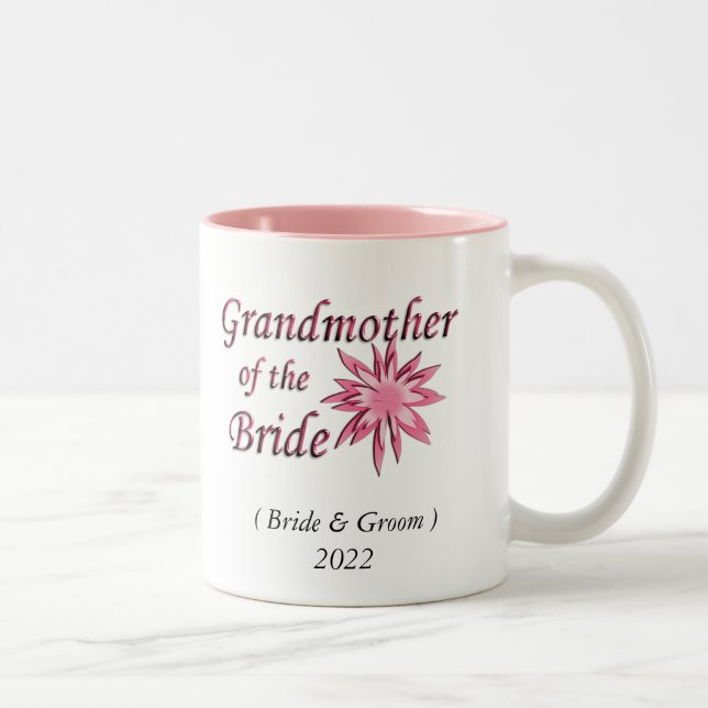 Grandmother of the Bride Pink Two-Tone Coffee Mug (Right)